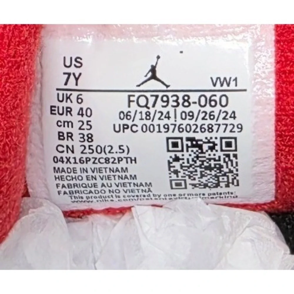 Air Jordan 4 RM GS Black Varsity Red Anthracite FQ7938-060 Kid's 7Y Women's 8.5
